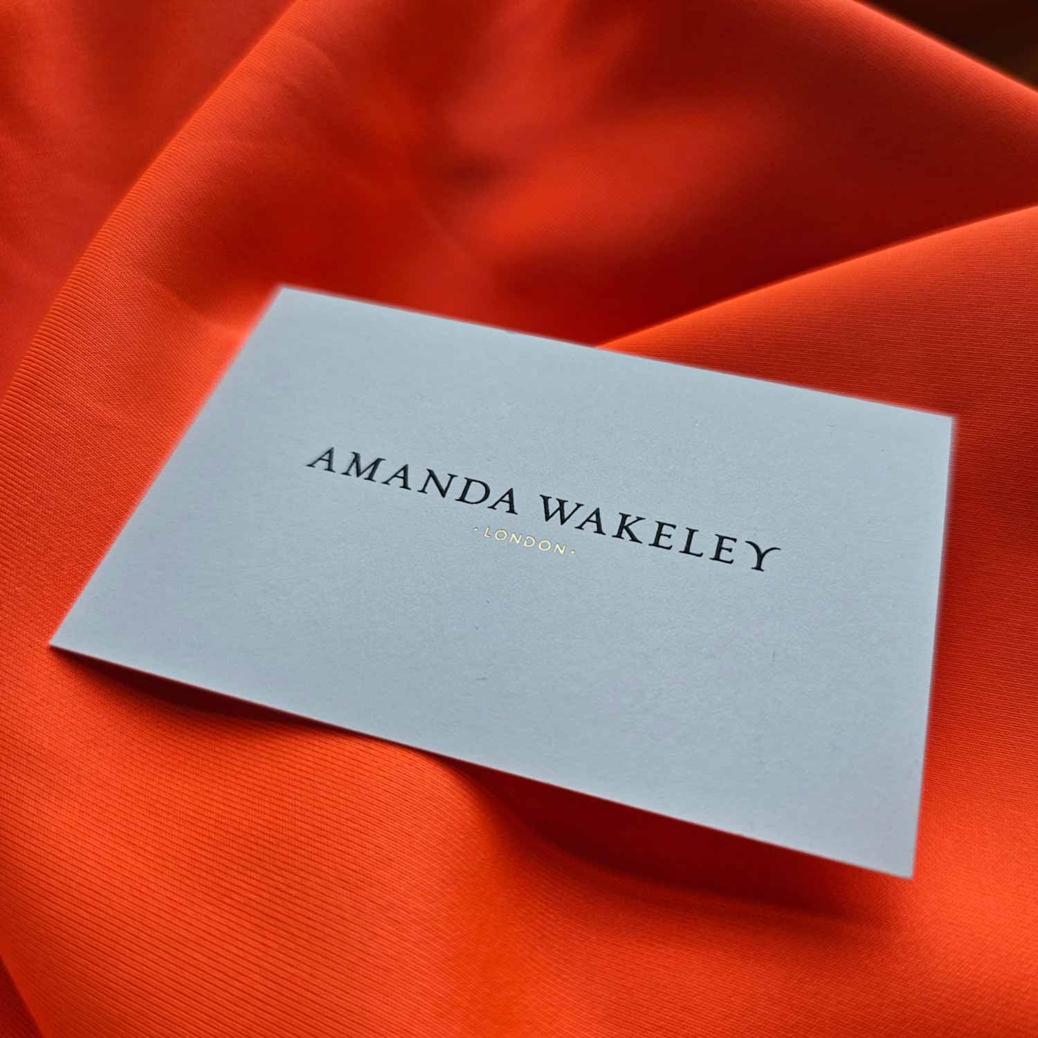 London Print Room | Amanda Wakeley - Gold foiled business card